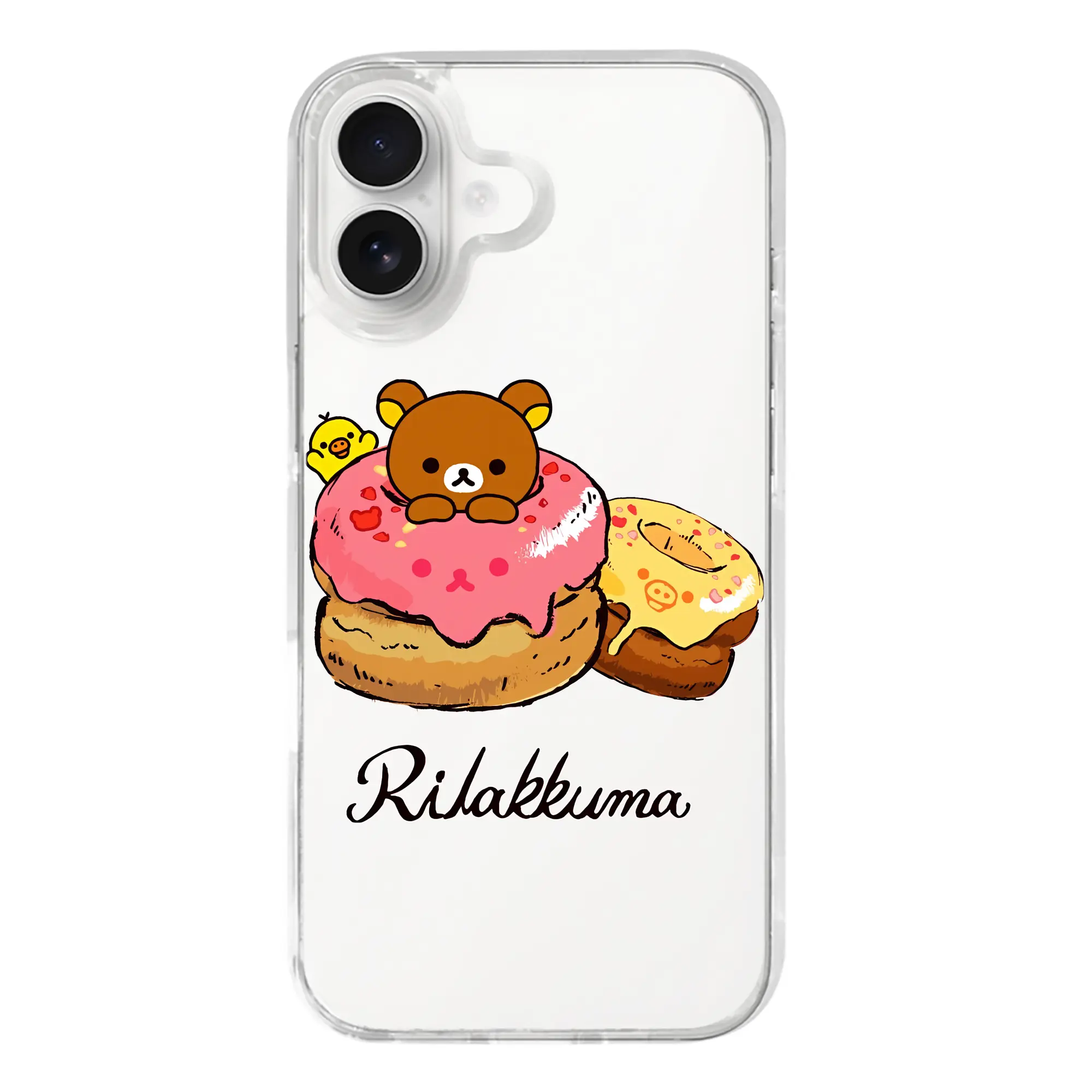 リラックマ (Rilakkuma) グッズ リラックマ (Rilakkuma) - iPhone 17シリーズ 透明スマホケース – 薄型・耐衝撃・精密フィット保護カバー